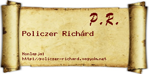 Policzer Richárd névjegykártya